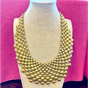 Gold Tone Mesh Bib Necklace